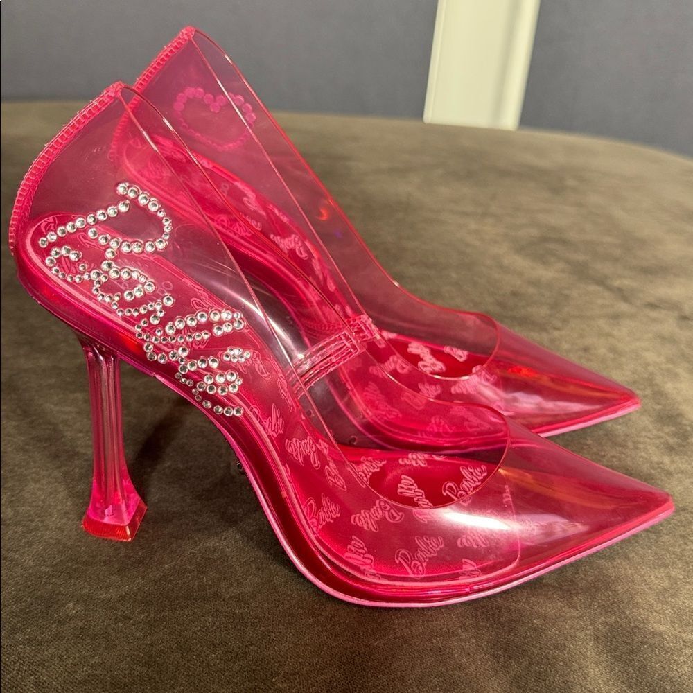 Barbie x ALDO Barbiestessy Collection Pink Translucent Pointed Toe Pumps 7.5 NEW - Picture 4 of 15